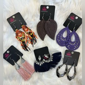 6 pair bulk lot fashion earrings